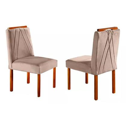 Imagem de Conjunto Sala de Jantar Mesa 4 Cadeiras Veludo Lisy Tampo C/Vidro 120x90 Mundial Móveis