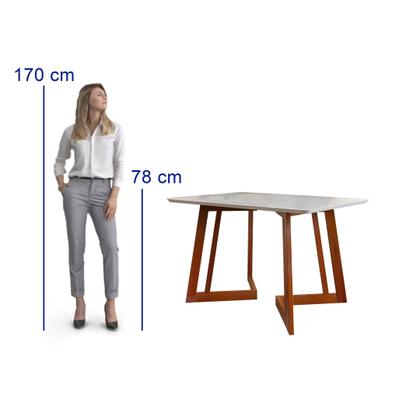 Imagem de Conjunto Sala de Jantar Mesa 4 Cadeiras Vidro Madeira Maciça MDF Califórnia Dakota Marrom