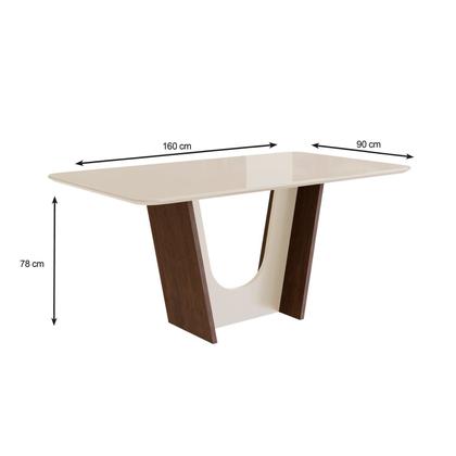 Imagem de Conjunto Sala de Jantar Mesa 90x160cm T Vidro com 6 Cadeiras Madeira Maciça Tecido Joli