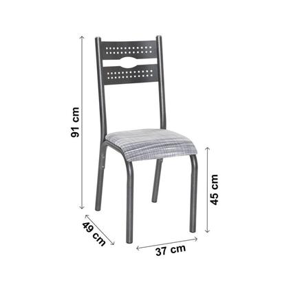 Imagem de Conjunto Sala de Jantar Mesa 90x90cm Tampo Vidro com 4 Cadeiras Luna Clássica