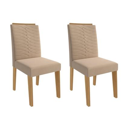 Imagem de Conjunto Sala de Jantar Mesa Ágata 130x80cm Tampo Vidro/MDF com 4 Cadeiras Clarice