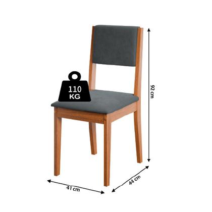 Imagem de Conjunto Sala de Jantar Mesa Athenas Quadrada 0,90m 4 Cadeiras Trento Dobuê