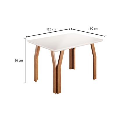 Imagem de Conjunto Sala de Jantar Mesa Atlas 120cm Tampo Vidro com 4 Cadeiras Atlas Madetal