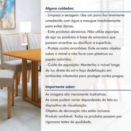 Imagem de Conjunto Sala de Jantar Mesa Bold 170cm Tampo sem Vidro e 6 Cadeiras Pés Madeira Maciça Jade