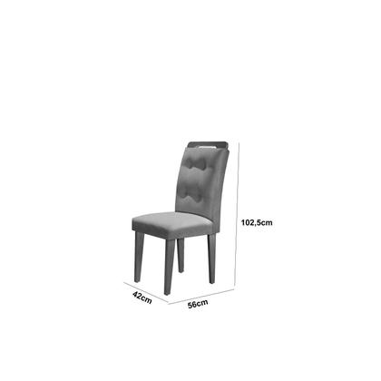 Imagem de Conjunto Sala de Jantar Mesa Clarice 120x80cm Tampo Vidro/mdf Canto Reto com 4 Cadeiras Valentina