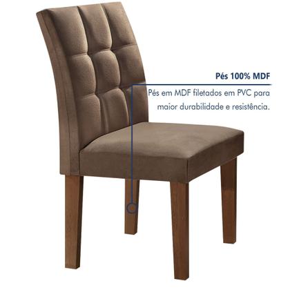 Imagem de Conjunto Sala de Jantar Mesa Classic Tampo de Vidro 4 Cadeiras Vitória