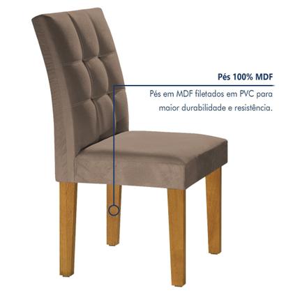 Imagem de Conjunto Sala de Jantar Mesa Classic Tampo de Vidro 4 Cadeiras Vitória