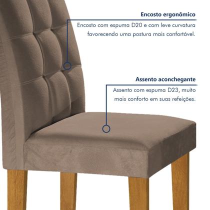 Imagem de Conjunto Sala de Jantar Mesa Classic Tampo de Vidro 4 Cadeiras Vitória