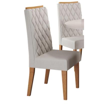 Imagem de Conjunto Sala De Jantar Mesa Columbia Com 4 Cadeiras Iza Mel/blonde/veludo Marfim