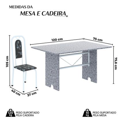 Imagem de Conjunto Sala de Jantar Mesa com 4 Cadeiras Lara