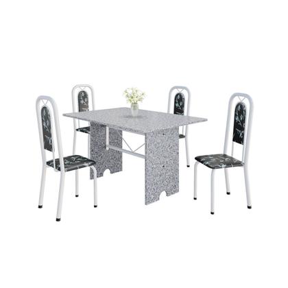 Imagem de Conjunto Sala de Jantar Mesa com 4 Cadeiras Lara