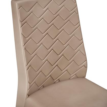 Imagem de Conjunto Sala de Jantar Mesa com 4 Cadeiras Tampo Curvo 160cm Kiara Freijó/Off White Lídia Veludo Kraft - Dj Móveis