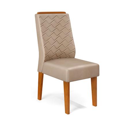 Imagem de Conjunto Sala de Jantar Mesa com 4 Cadeiras Tampo Curvo 160cm Kiara Freijó/Off White Lídia Veludo Kraft - Dj Móveis