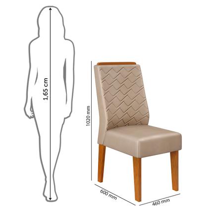 Imagem de Conjunto Sala de Jantar Mesa com 4 Cadeiras Tampo Curvo 160cm Kiara Freijó/Off White Lídia Veludo Kraft - Dj Móveis