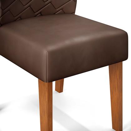 Imagem de Conjunto Sala de Jantar Mesa com 4 Cadeiras Tampo Curvo 160cm Kiara Freijó/Off White Lídia Veludo Moca - Dj Móveis