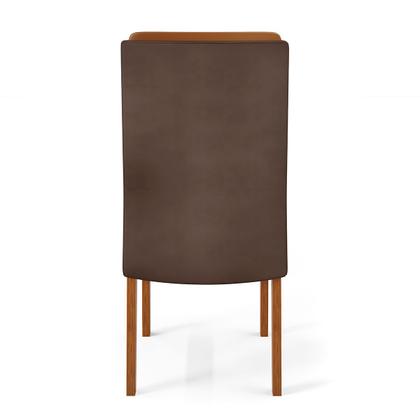 Imagem de Conjunto Sala de Jantar Mesa com 4 Cadeiras Tampo Curvo 160cm Kiara Freijó/Off White Lídia Veludo Moca - Dj Móveis