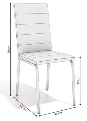 Imagem de Conjunto Sala de Jantar Mesa com 6 Cadeiras Estofadas Cromado 790 Kappesberg Crome