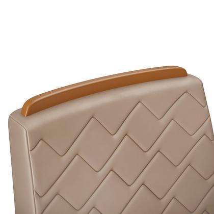 Imagem de Conjunto Sala de Jantar Mesa com 6 Cadeiras Tampo Curvo 160cm Kiara Freijó/Off White Lídia Veludo Kraft - Dj Móveis