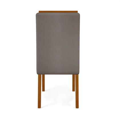 Imagem de Conjunto Sala de Jantar Mesa com 6 Cadeiras Tampo Curvo 160cm Kiara Freijó/Off White Yasmin Veludo Lunar - Dj Móveis