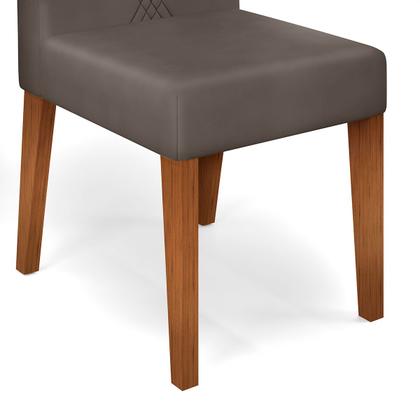 Imagem de Conjunto Sala de Jantar Mesa com 6 Cadeiras Tampo Curvo 160cm Kiara Freijó/Off White Yasmin Veludo Lunar - Dj Móveis