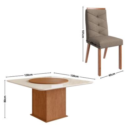 Imagem de Conjunto Sala de Jantar Mesa com 8 Cadeiras Ref 138/23 Zamarchi