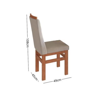 Imagem de Conjunto Sala de Jantar Mesa com Tampo de Vidro 120cm e 4 Cadeiras em Madeira Maciça 185/26 Zamarchi