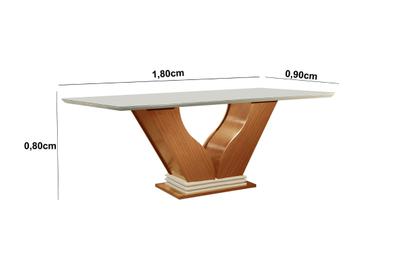 Conjunto Sala De Jantar Mesa Com Tampo De Vidro Safira 6 Cadeiras Atena - LJ Móveis Imagem de Conjunto Sala De Jantar Mesa Com Tampo De Vidro Safira 6 Cadeiras Atena
