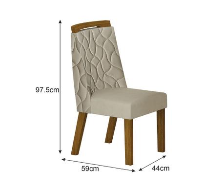 Imagem de Conjunto Sala de Jantar Mesa Com Vidro 180cm com 6 Cadeiras Pé Madeira Dacota