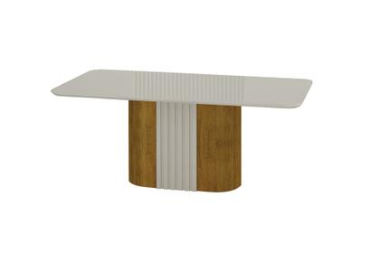 Imagem de Conjunto Sala de Jantar Mesa Com Vidro 180cm com 6 Cadeiras Pé Madeira Dacota