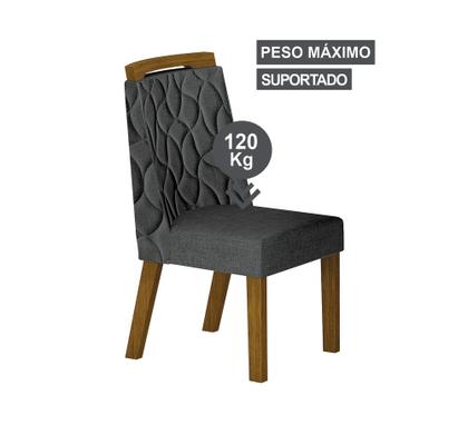 Imagem de Conjunto Sala de Jantar Mesa Com Vidro 180cm com 6 Cadeiras Pé Madeira Dacota
