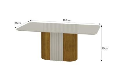 Imagem de Conjunto Sala de Jantar Mesa Com Vidro 180cm com 6 Cadeiras Pé Madeira Dacota
