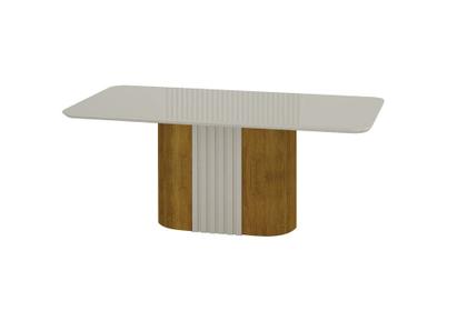 Imagem de Conjunto Sala de Jantar Mesa Com Vidro 180cm com 6 Cadeiras Pé Madeira Dacota