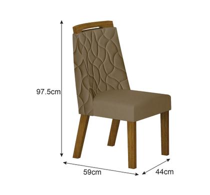 Imagem de Conjunto Sala de Jantar Mesa Com Vidro 180cm com 6 Cadeiras Pé Madeira Dacota