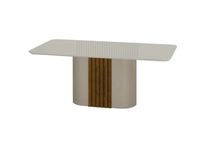 Imagem de Conjunto Sala de Jantar Mesa Com Vidro 180cm com 6 Cadeiras Pé Madeira Dacota