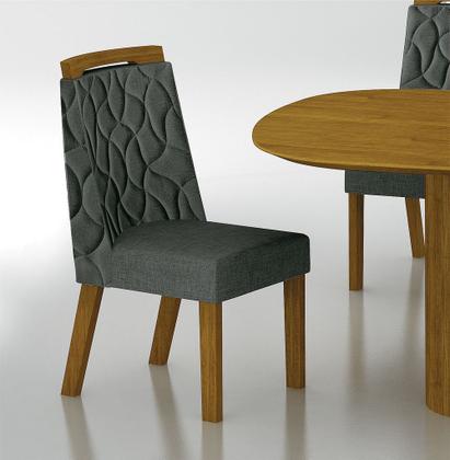 Imagem de Conjunto Sala de Jantar Mesa Com Vidro 180cm com 6 Cadeiras Pé Madeira Dacota