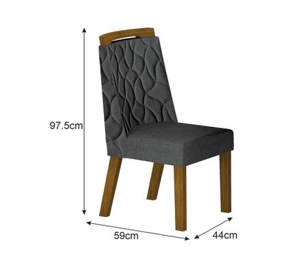 Imagem de Conjunto Sala de Jantar Mesa Com Vidro 180cm com 6 Cadeiras Pé Madeira Dacota