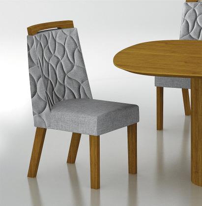 Imagem de Conjunto Sala de Jantar Mesa Com Vidro 180cm com 6 Cadeiras Pé Madeira Dacota