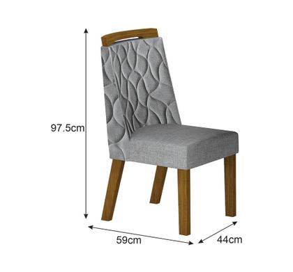 Imagem de Conjunto Sala de Jantar Mesa Com Vidro 180cm com 6 Cadeiras Pé Madeira Dacota