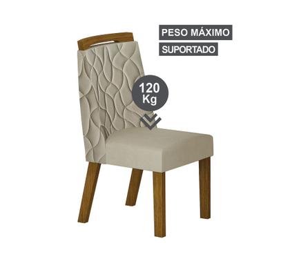 Imagem de Conjunto Sala de Jantar Mesa Com Vidro 180cm com 6 Cadeiras Pé Madeira Dacota