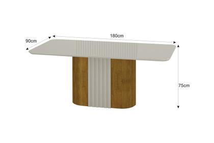 Imagem de Conjunto Sala de Jantar Mesa Com Vidro 180cm com 6 Cadeiras Pé Madeira Dacota