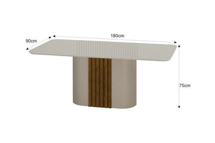Imagem de Conjunto Sala de Jantar Mesa Com Vidro 180cm com 6 Cadeiras Pé MDF Dacota