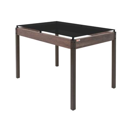 Imagem de Conjunto Sala de Jantar Mesa Dubai 120x75cm Tampo Vidro com 4 Cadeiras