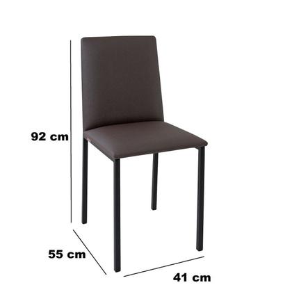 Imagem de Conjunto Sala de Jantar Mesa Dubai 120x75cm Tampo Vidro com 4 Cadeiras