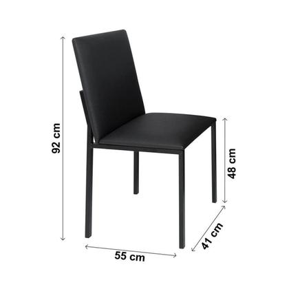 Imagem de Conjunto Sala de Jantar Mesa Dubai 120x75cm Tampo Vidro com 4 Cadeiras