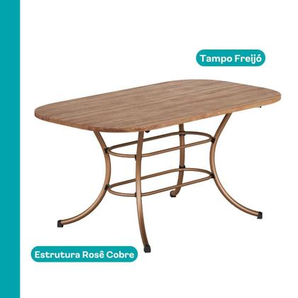 Conjunto Sala de Jantar Mesa e 6 Cadeiras Fênix Carraro Rose Imagem de Conjunto Sala de Jantar Mesa e 6 Cadeiras Fênix Carraro Rose
