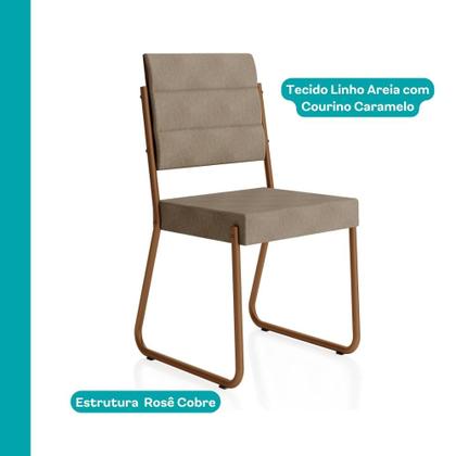 Conjunto Sala de Jantar Mesa e 6 Cadeiras Fênix Carraro Rose Imagem de Conjunto Sala de Jantar Mesa e 6 Cadeiras Fênix Carraro Rose