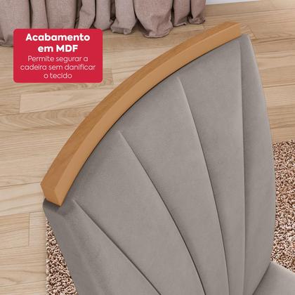 Imagem de Conjunto Sala de Jantar Mesa Easy Pop 170x90cm Tampo MDF com 6 Cadeiras Confort Veludo Liso Capuccino Amêndoa/Off White
