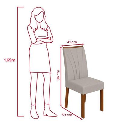 Imagem de Conjunto Sala de Jantar Mesa Easy Pop 170x90cm Tampo Vidro/MDF com 6 Cadeiras Confort Linho Mosaico Cinza Frassino/off White