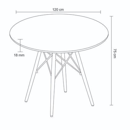 Imagem de Conjunto Sala de Jantar Mesa Eiffel Redonda 120cm Tampo MDF com 4 Cadeiras Amanda