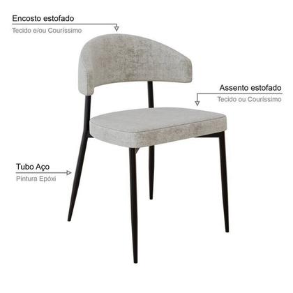 Imagem de Conjunto Sala de Jantar Mesa Elegance Candian com 4 Cadeiras Bless